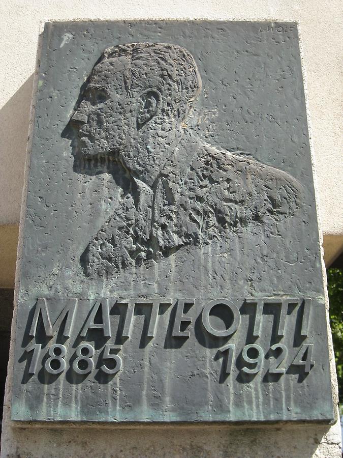 Giacomo Matteotti Gedenktafel als Bronzerelief