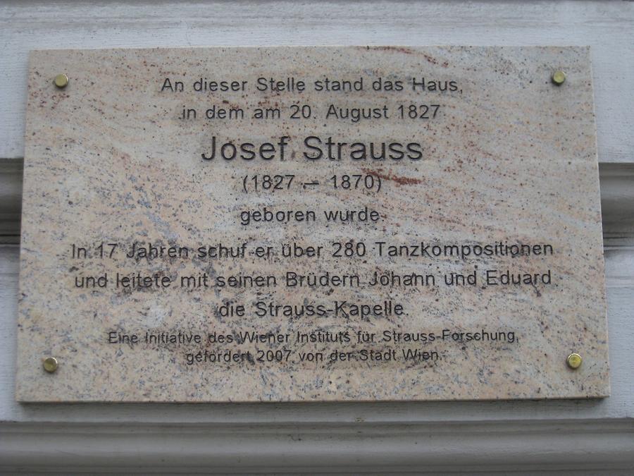 Josef Strauss Gedenktafel