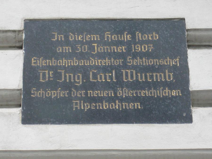 Carl Wurmb Gedenktafel