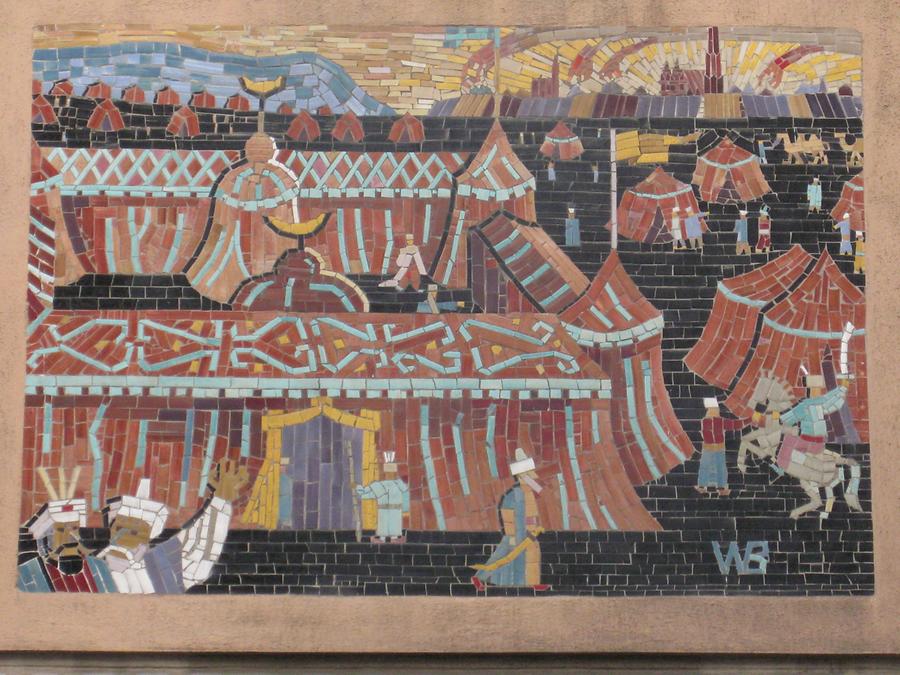 Mosaik-Supraporte 'Das Zelt des Kara Mustapha' von Walter Behrens 1956