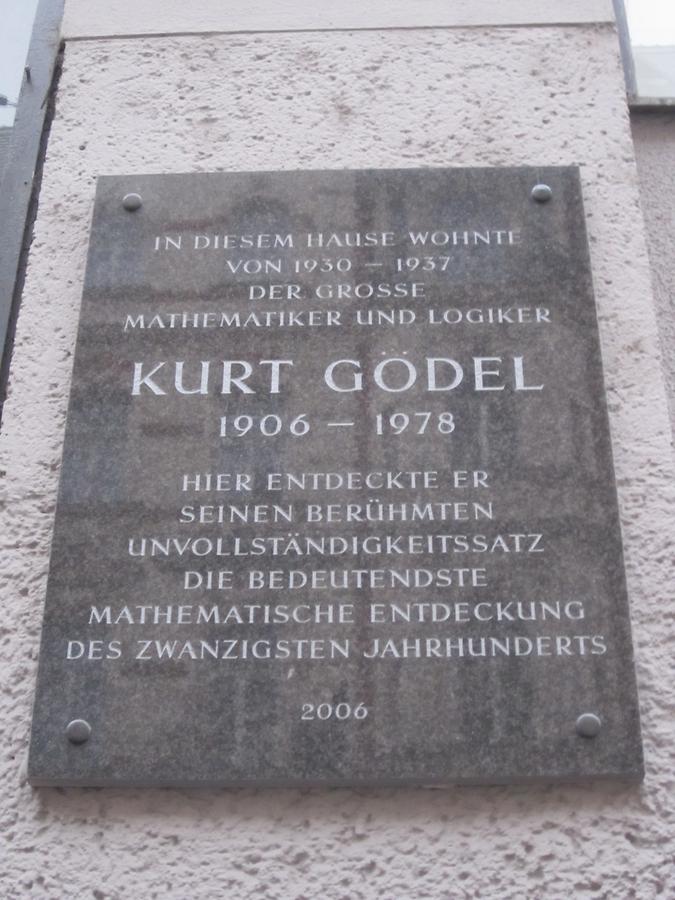 Kurt Gödel Gedenktafel