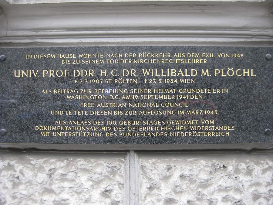 Willibald M. Plöchl Gedenktafel