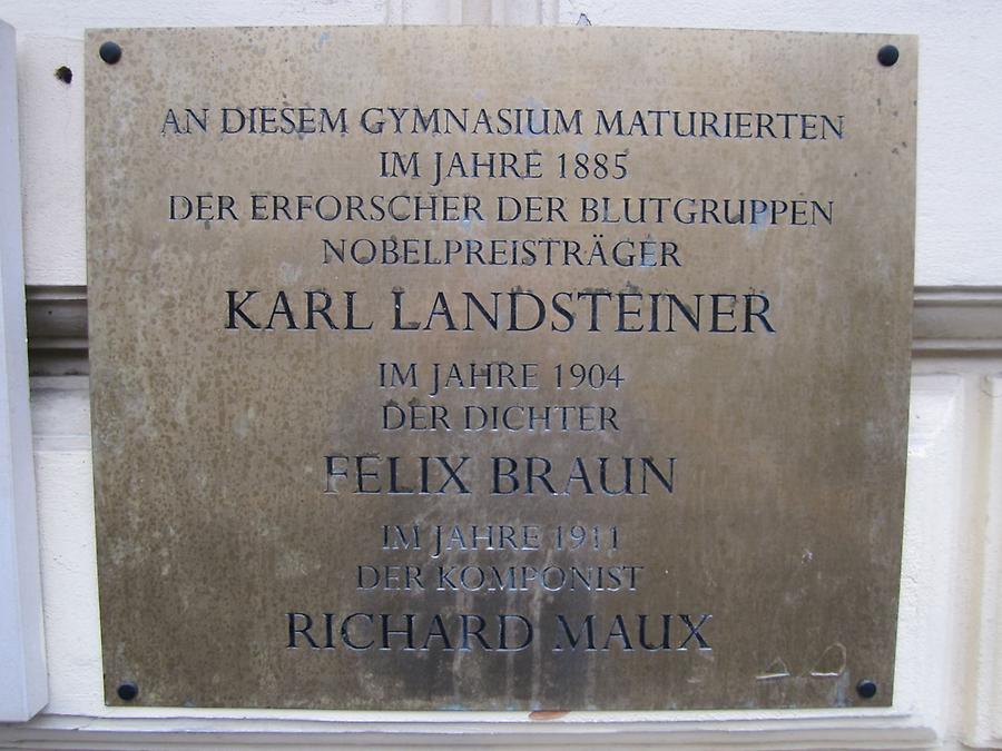 Karl Landsteiner-, Felix Braun- und Richard Maux Gedenktafel