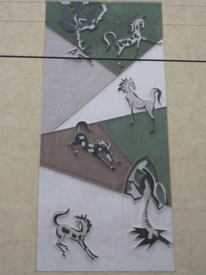 Wandmosaik 'Pferde auf der Weide'