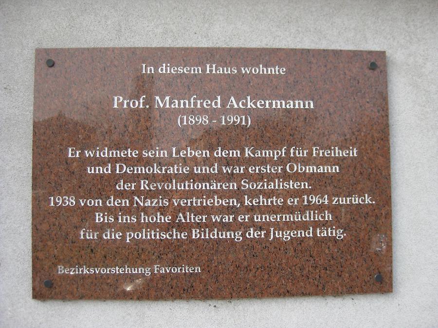 Manfred Ackermann Gedenktafel