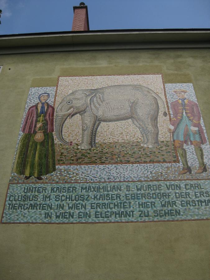 Mosaik 'Elefant' von Anton Krejcar 1959
