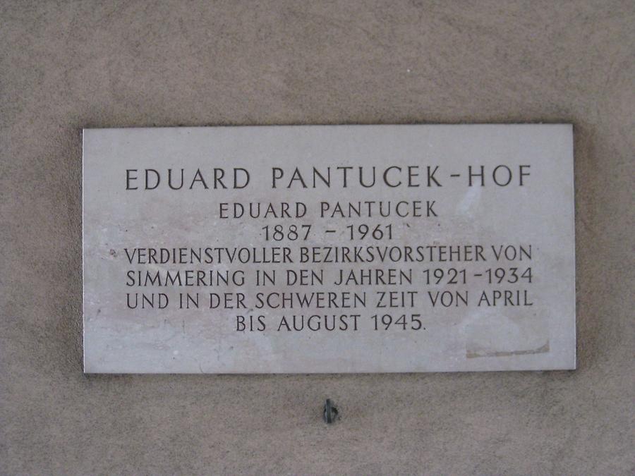 Eduard Pantucek Gedenktafel