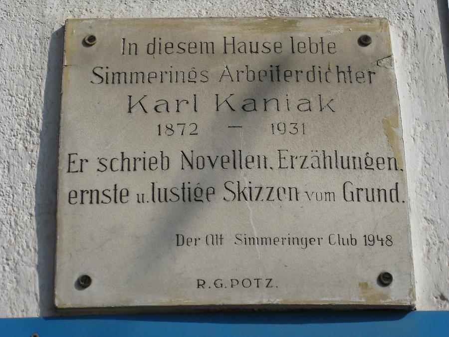 Karl Kaniak Gedenktafel