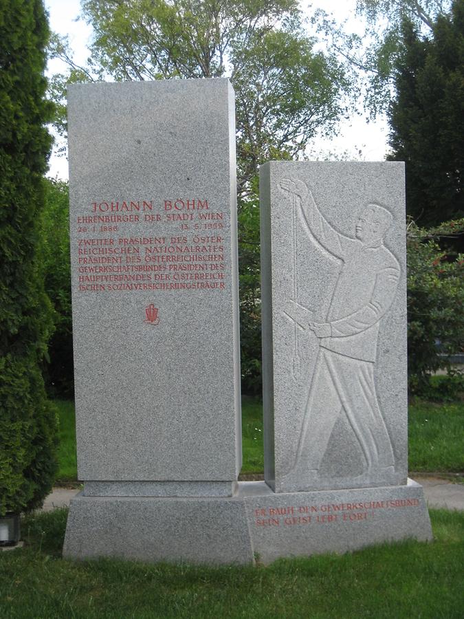 Grab von Johann Böhm, Gewerkschafter, Politiker 1886-1959