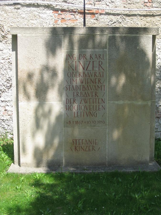 Grab von Karl Kinzer, Erbauer der 2. Hochquellenwasserleitung 1857-1916