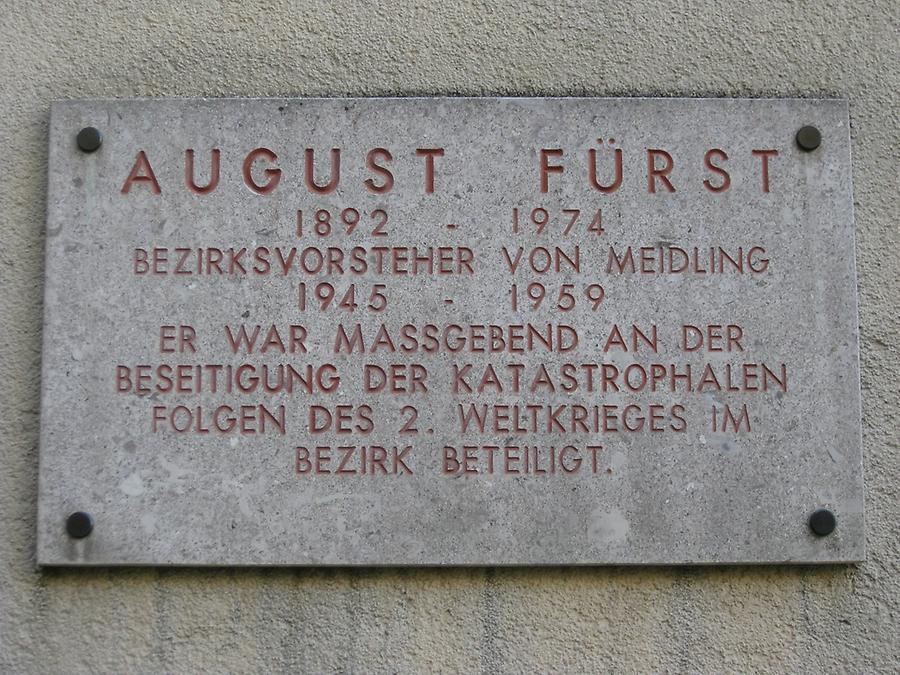 August Fürst Gedenktafel