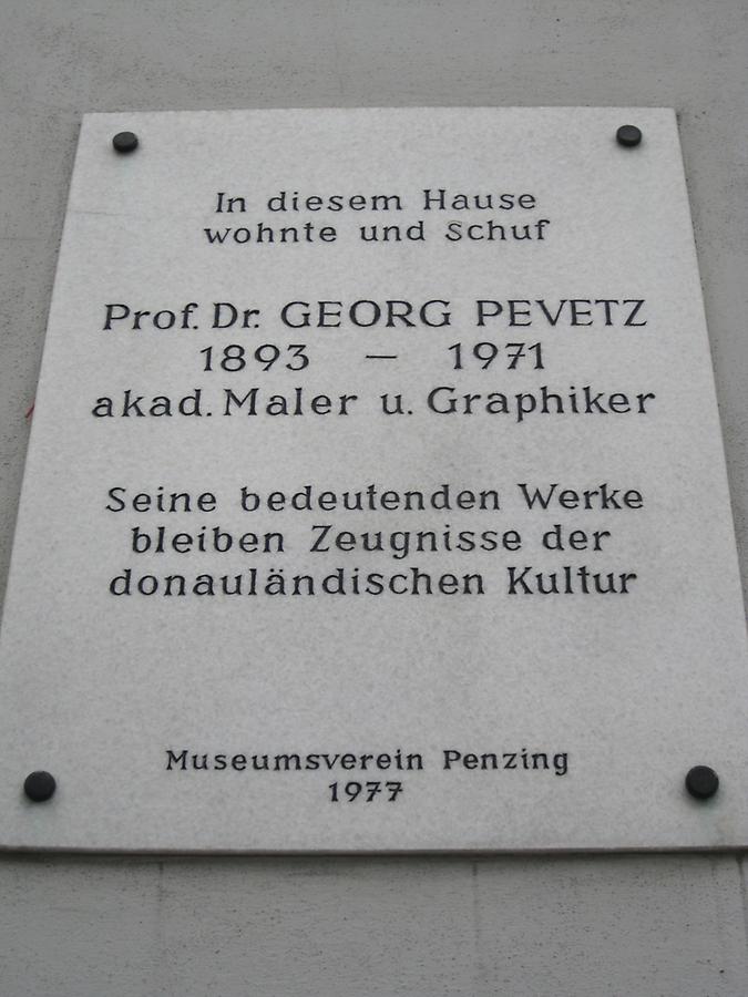 Georg Pevetz Gedenktafel