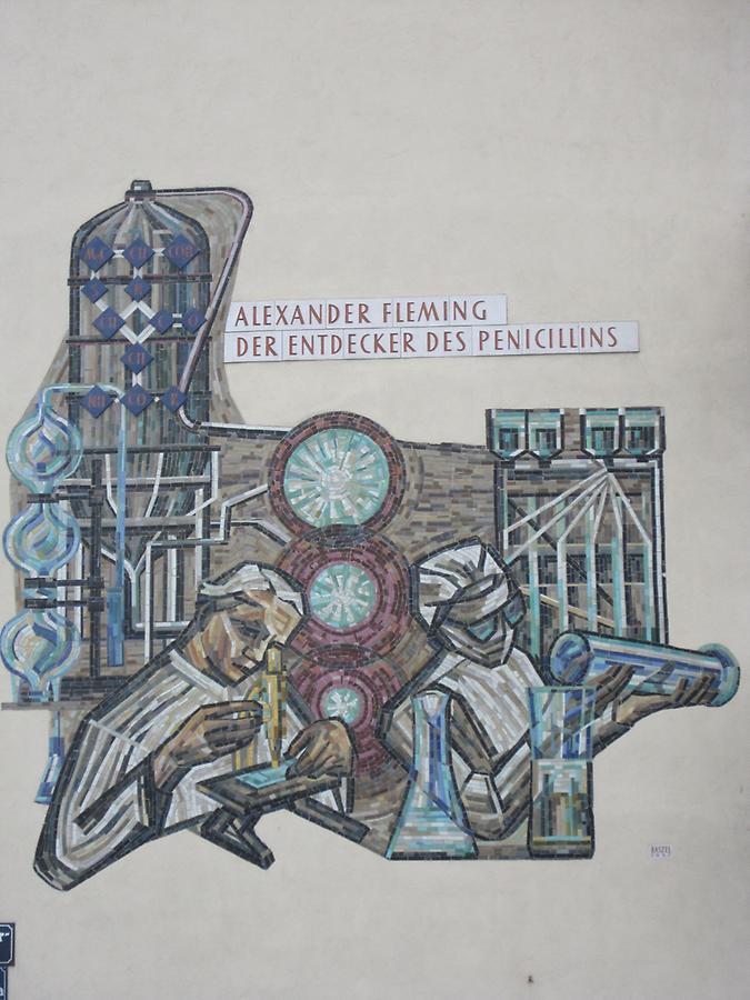 Alexander Fleming-Gedenkmosaik von Günther Baszel 1956