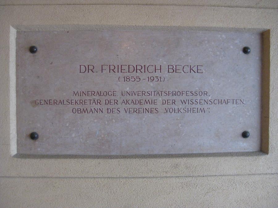 Friedrich Becke Gedenktafel