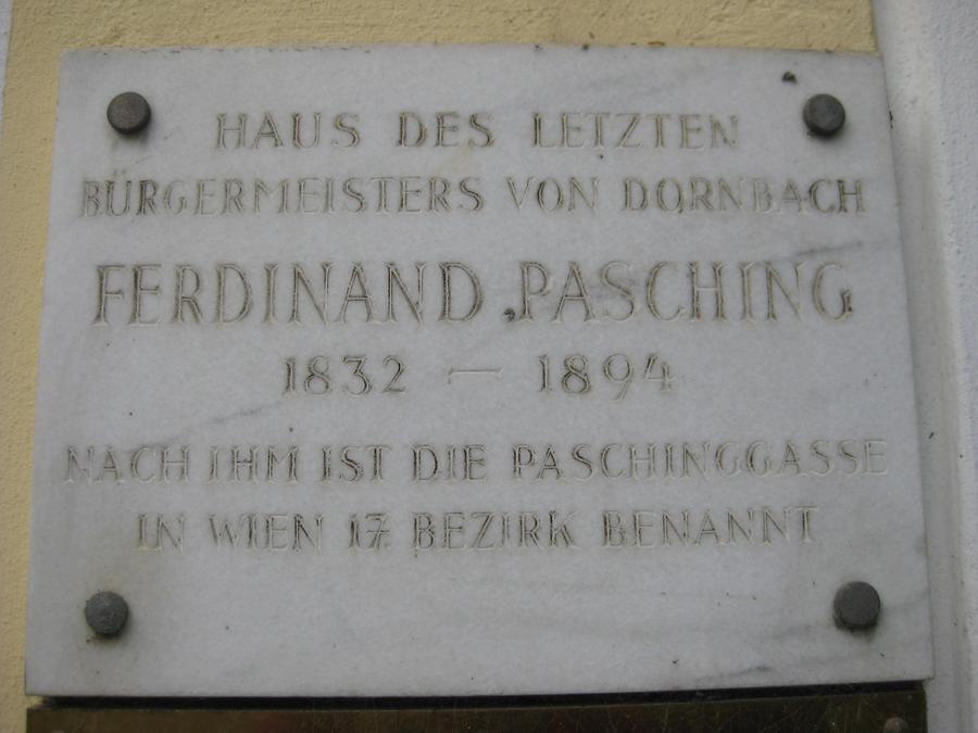 Ferdinand Pasching Gedenktafel