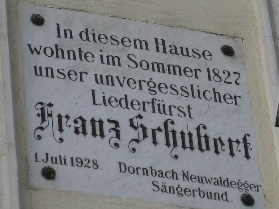 Franz Schubert Gedenktafel