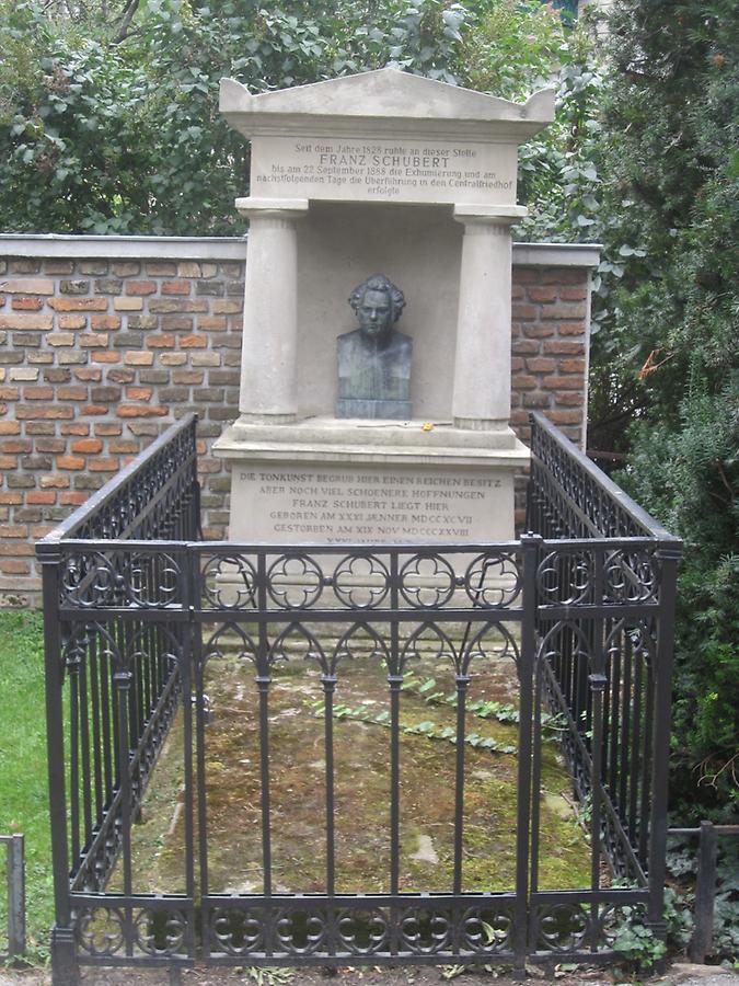 aufgelassene Ruhestätte von Franz Schubert im Währinger Ortsfriedhof