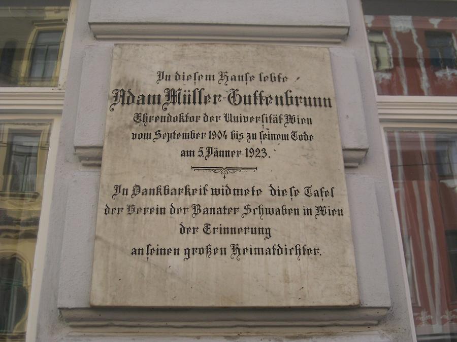 Adam Müller-Guttenbrunn Gedenktafel