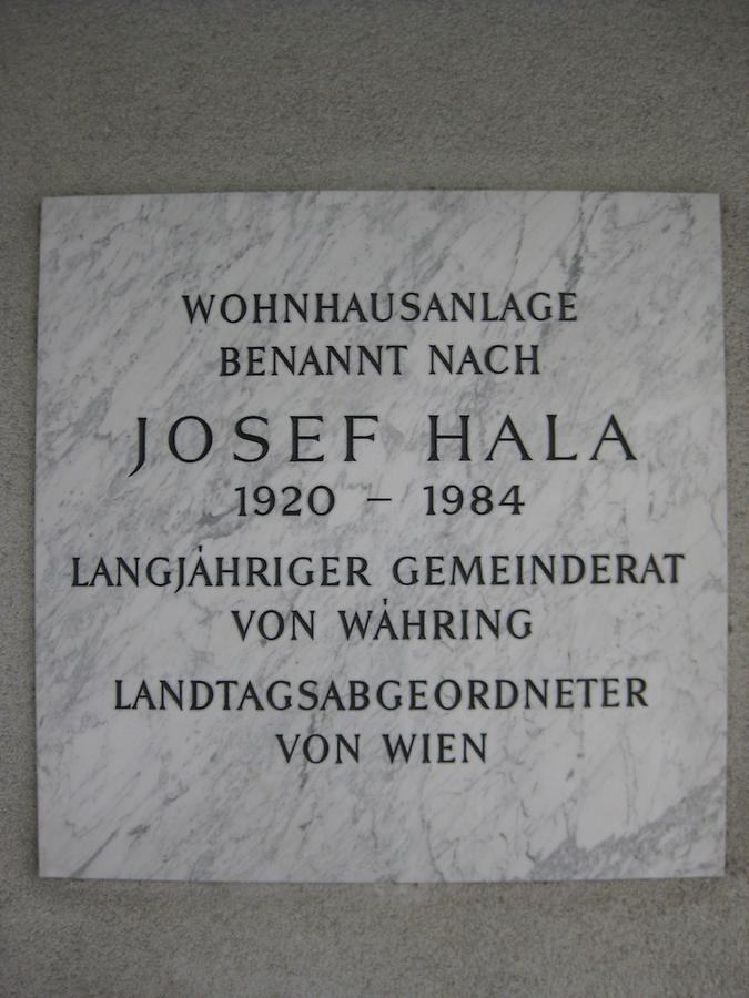 Josef Hala Gedenktafel