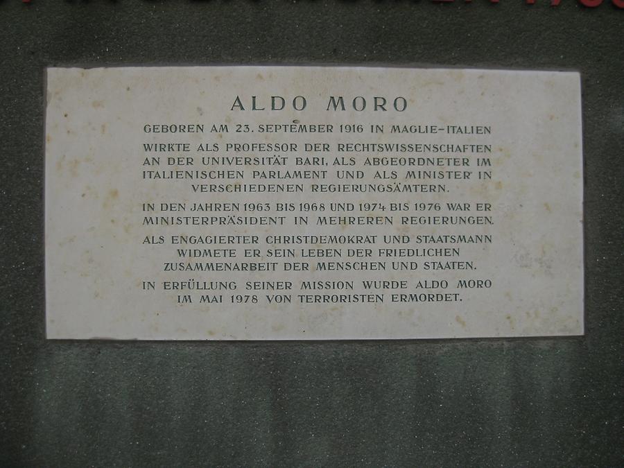Aldo Moro Gedenktafel