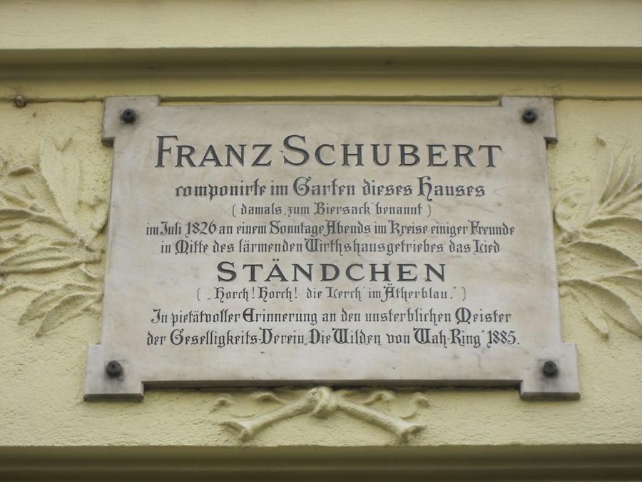 Franz Schubert Gedenktafel