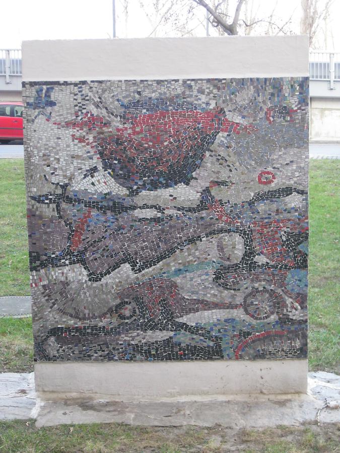 Mosaikstele 'Kampf mit dem Bösen' von Maximilian Melchior 1962