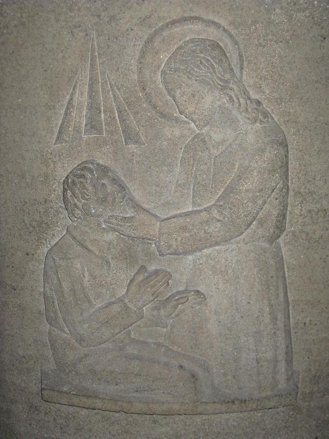 Taufbrunnenrelief 'Heilung des Taubstummen' von Adolf Wagner von der Mühl 1938