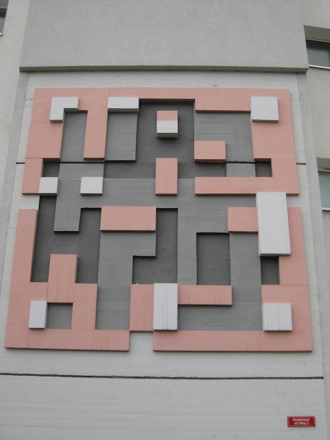 Betonrelief 'Abstraktes Motiv' von Fritz Riedl 1964