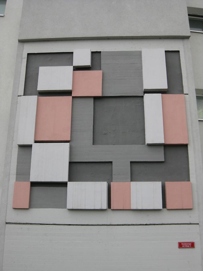 Betonrelief 'Abstraktes Motiv' von Johannes Wanke 1964