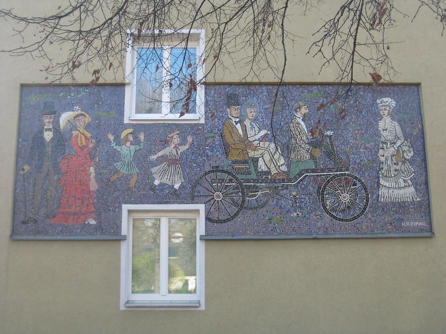 Wandmosaik 'Markuswagen' von Hans R. Pippal 1958