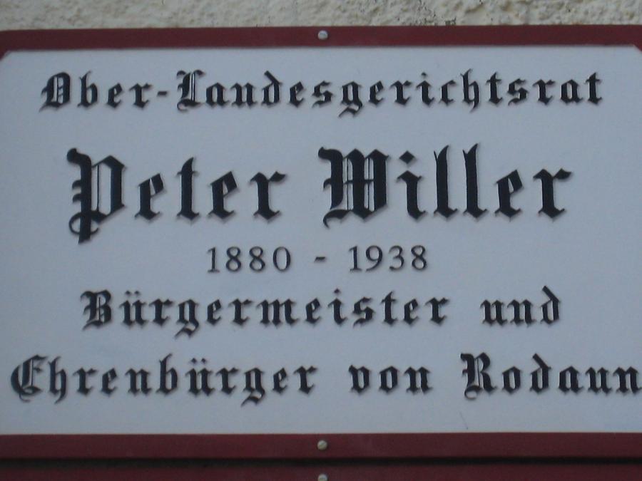 Peter Willer Gedenktafel