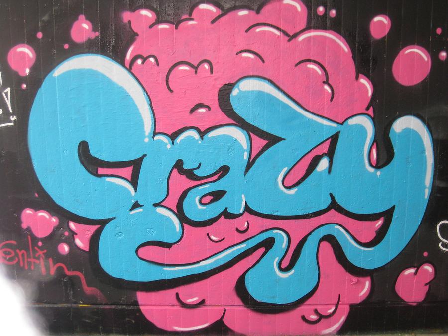 Graffito 'Crazy' - Franz Josefs-Kai - Donaukanalradweg, 1010 Wien