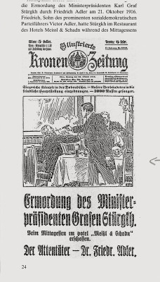 Titelseite Kronenzeitung mit Stürgkh-Attentat, © IMAGNO/Austrian Archives