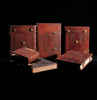 Mittelalterliche Handschriften mit Lederschnitteinbänden, © IMAGNO/Gerhard Trumler