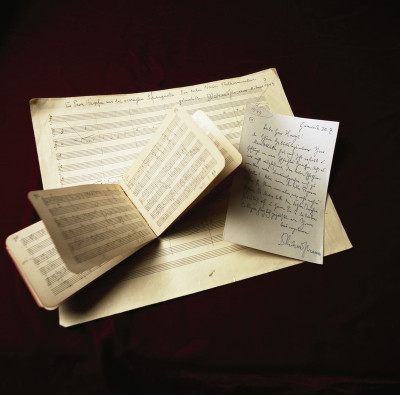 Skizzenbuch und Skizzenblatt  von Richard Strauss, © IMAGNO/Gerhard Trumler