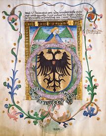 Buchmalerei mit dem Wappen Wiens