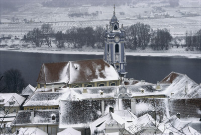 Dürnstein im Winter, im Hintergrund die Donau, © IMAGNO/Alliance for Nature