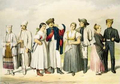 Die Bauerntrachten: Walachen, Ungarn, Slaven, Deutsche, © IMAGNO/Austrian Archives