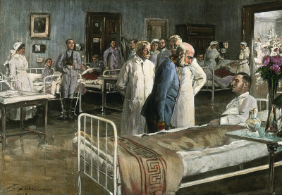 Krankenbesuch des Kaisers Franz Joseph I, © IMAGNO/Öst. Volkshochschularchiv