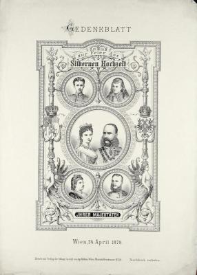 Sisi und Franz Joseph - Gedenkblatt zur silbernen Hochzeit, © IMAGNO/Austrian Archives