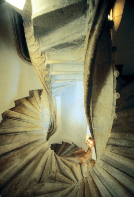 Gotische Doppelwendeltreppe in der Grazer Burg, © IMAGNO/Gerhard Trumler
