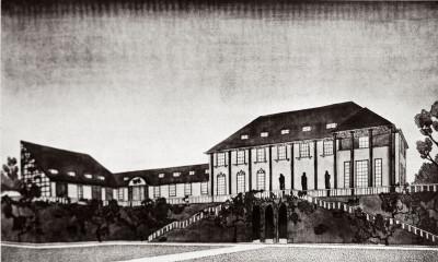 Erste Entwurfszeichnung der Gartenfront der Villa Knips, © IMAGNO/Austrian Archives