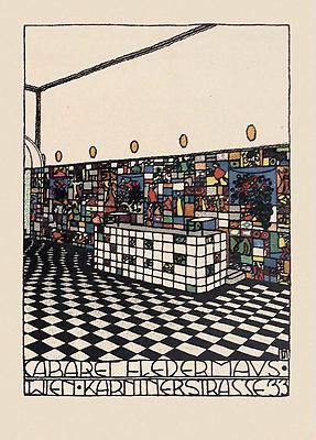 Wiener Werkstätte Postkarte Cabaret Fledermaus, © IMAGNO/Austrian Archives