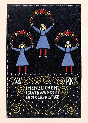 Wiener Werkstätte Glückwunschkarte Geburtstag, © IMAGNO/Austrian Archives