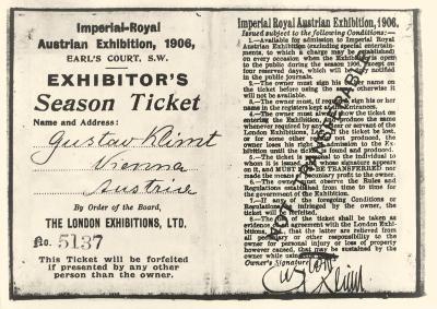 Aussteller Eintrittskarte von Gustav Klimt, © IMAGNO/Austrian Archives