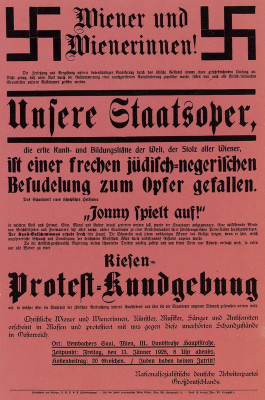 Plakat zu einer Protestkundgebung der Nationalsozialisten, © IMAGNO/Austrian Archives