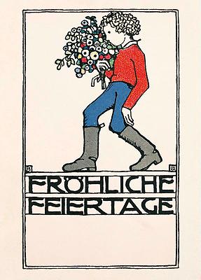 Wiener Werkstätte Postkarte Fröhliche Feiertage, © IMAGNO/Austrian Archives