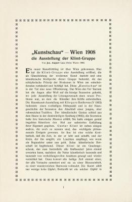 Katalog zur Kunstschau 1908, © IMAGNO/Austrian Archives