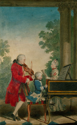 Leopold Mozart mit Wolfgang Amadeus und Nannerl, © IMAGNO/Austrian Archives (AA)
