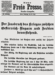 Kriegsankündigung in der Presse